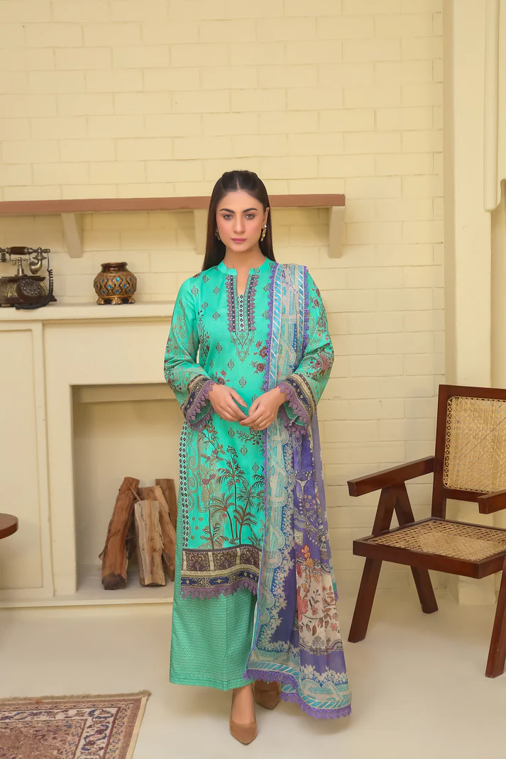 Saadia Ahmed LWSU-25P307 3-Pcs Printed Lawn - Image 3