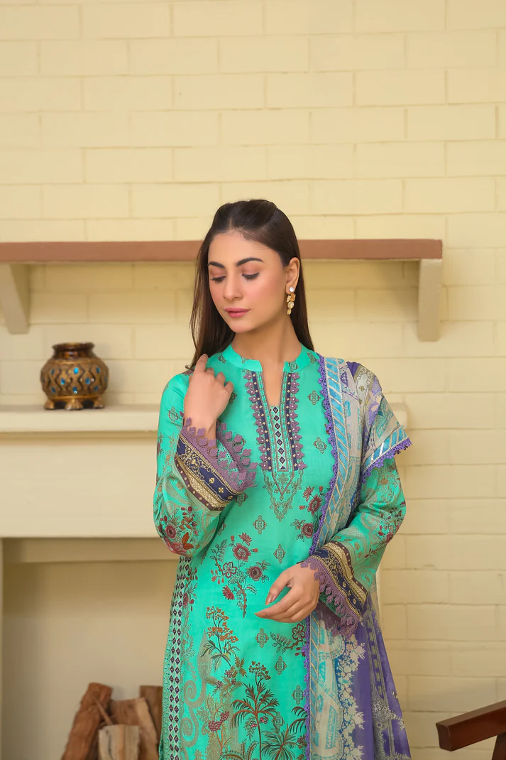 Saadia Ahmed LWSU-25P307 3-Pcs Printed Lawn - Image 4
