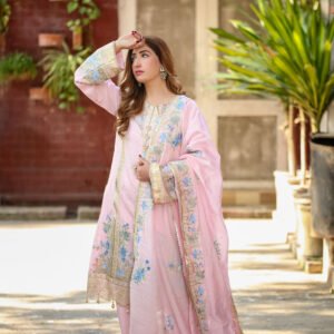 Saadia Ahmed LWSU-25FE308 Embroidered Cotton